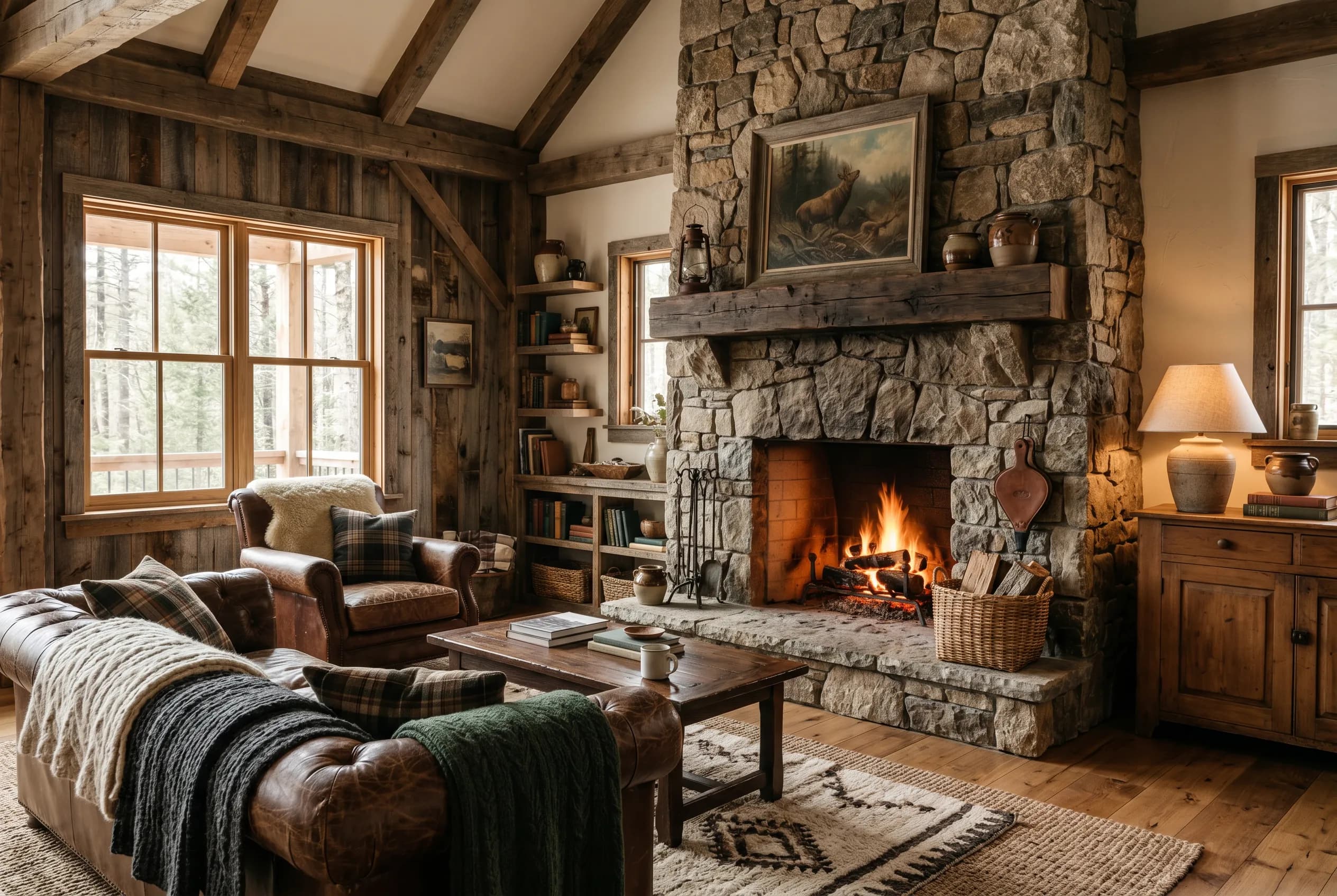 Rustic interior design — an example room styled by InteriorLab
